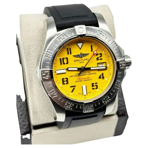 breitling a17331|breitling avenger seawolf yellow dial.